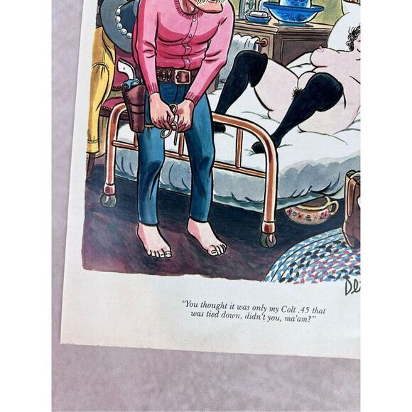 1980s Sexy Adult Cartoon Dinner Vintage Print Ad Poster Pinup Art Magazine Page - Picture 2 of 6